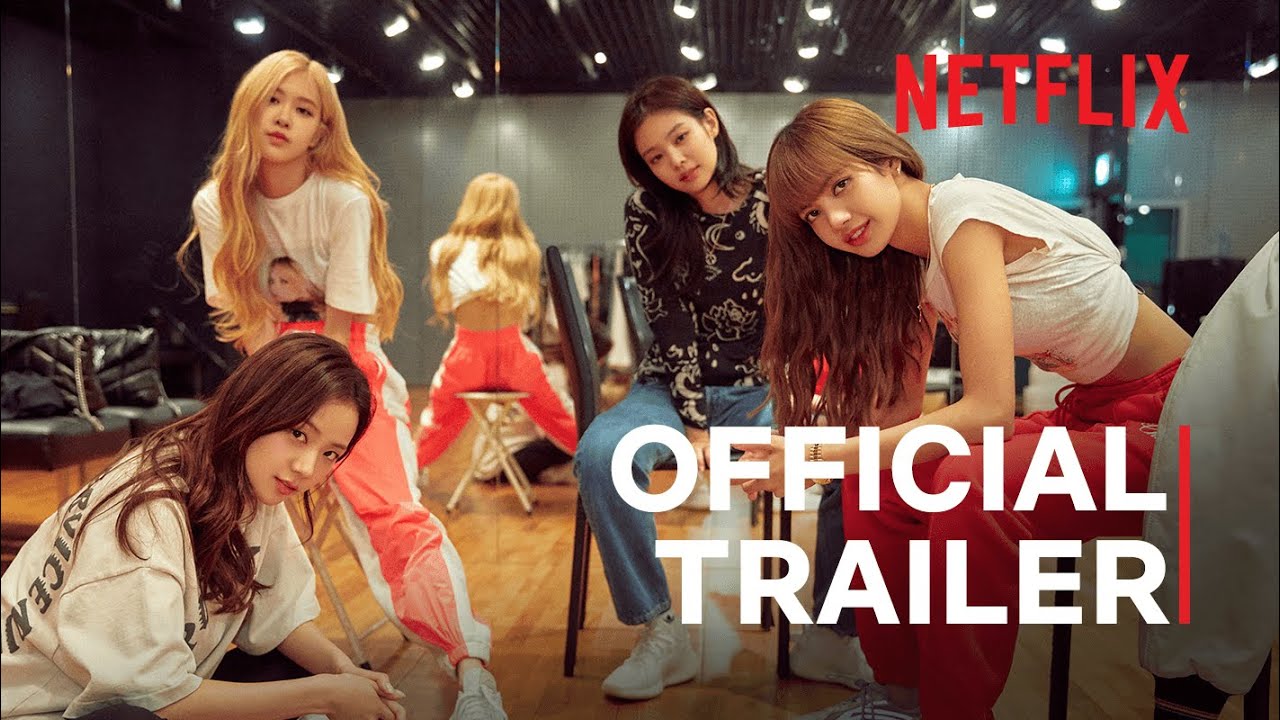 Members of the K-pop group BlackPink posing together